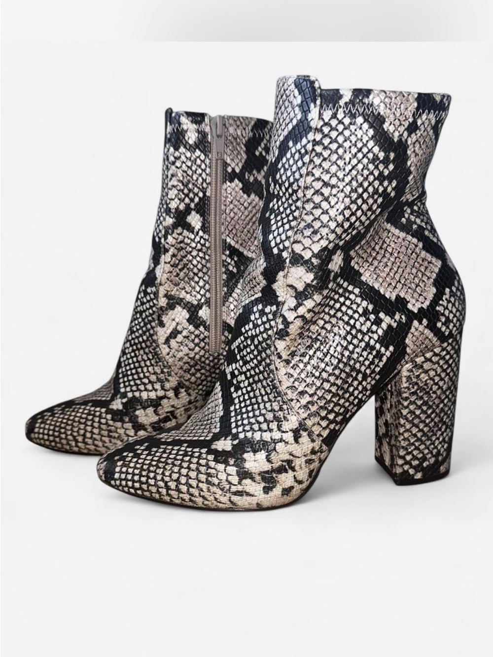Aldo Leather/Snake Skin Heeled Boots